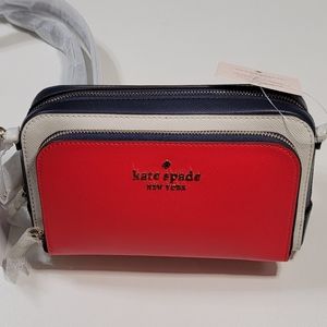 Kate Spade Staci dual zip around colorblock crossbody
